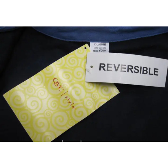 NWT-Denim & Co REVERSIBLE Double Face Flannel Zipfront Jacket XL Dark Chambray - Picture 6 of 6
